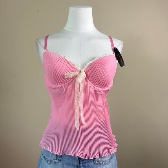 Donna Loren Other - Donna Loren NWT Pink and Cream Y2K Coquette Slip Top
